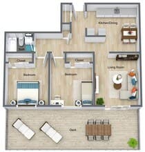 2 Bedroom 80-505 floor plan