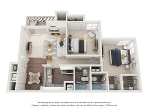 2 Beds • 2 Bath 11-315 floor plan