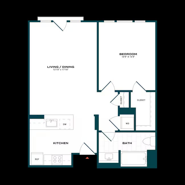 1 Bed/1 Bath-a1 546 floor plan