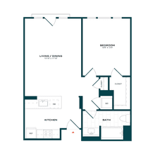 1 Bed/1 Bath-a1 733 floor plan