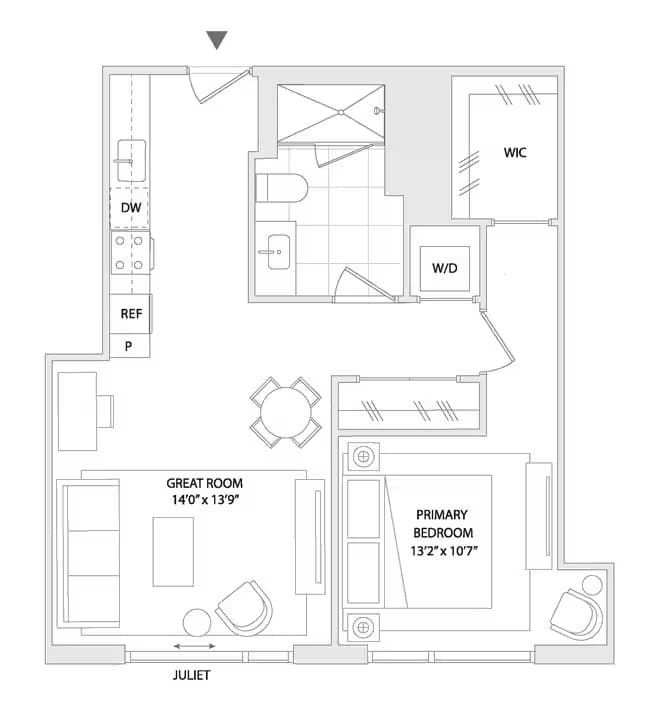 1 BED A1 0404 floor plan