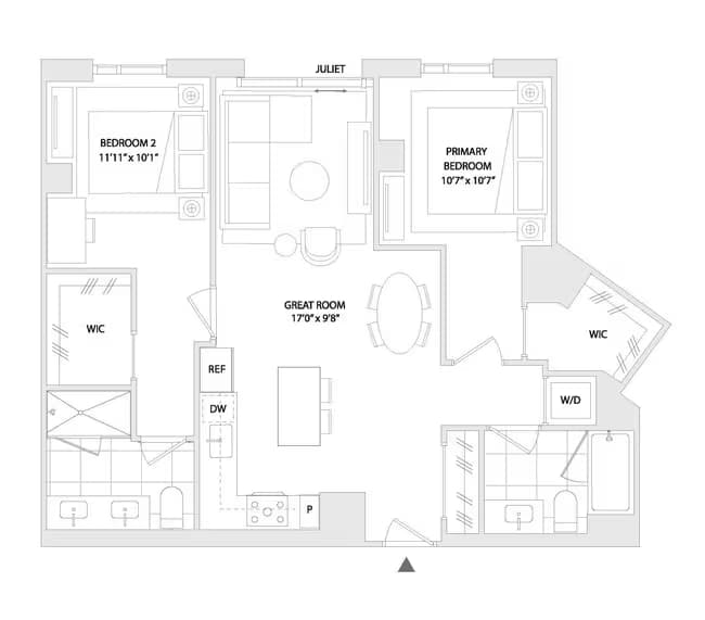 2 BED A4 0519 floor plan