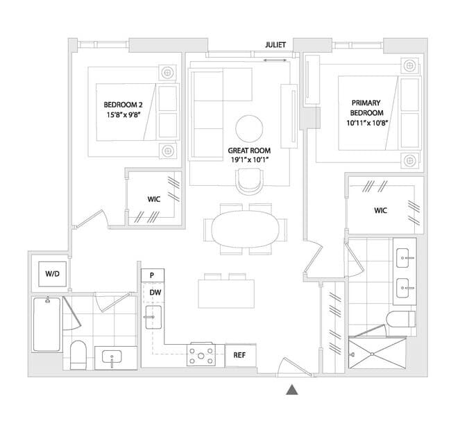 2 BED A5 0421 floor plan