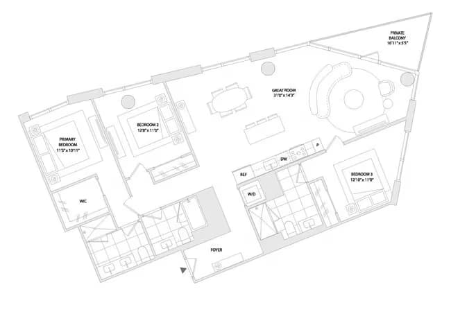 3 BED A2 0501 floor plan