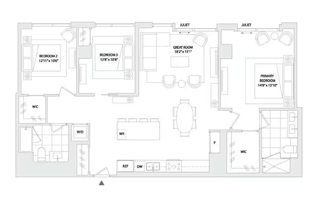 3 BED A6 PH-3 floor plan
