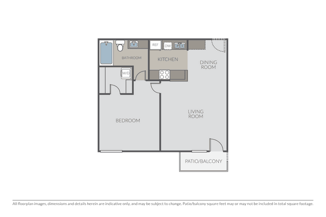 1 Bed • 1 Bath D1075 floor plan