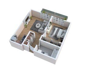 1 Bedroom 143 floor plan