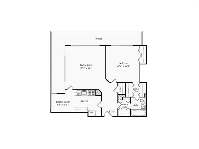 B1R 1-2B floor plan