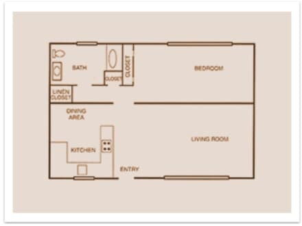 1 Bed 1 Baths floor plan