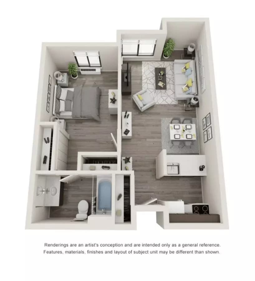 One Bedroom floor plan