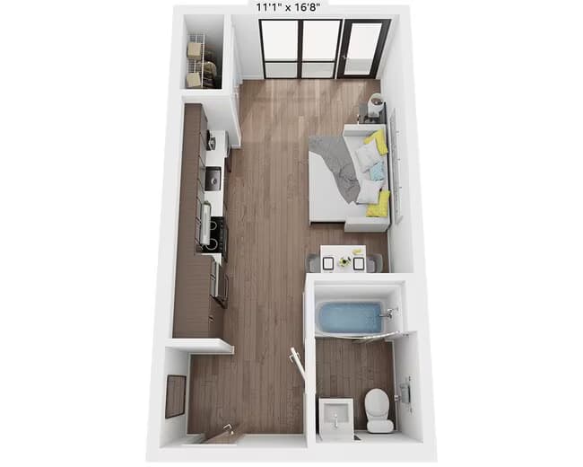 Studio E1E B - 515 floor plan