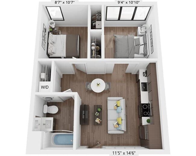 Two Bedroom B1A A - 002 floor plan