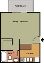 Studio BB205 floor plan