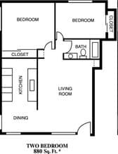 2x1 - 2 Bedroom, 1 Bath 121203 floor plan