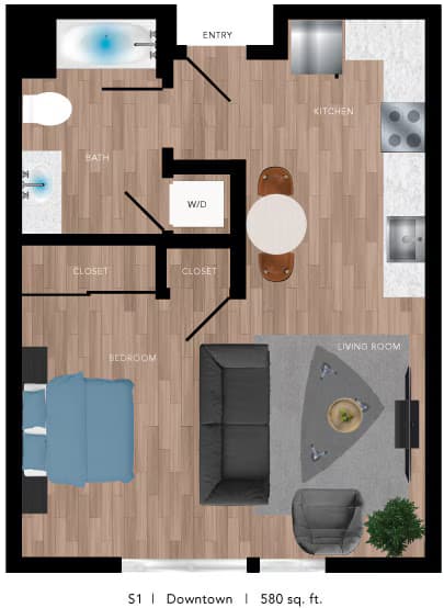 Studio • 1 Bath 217 floor plan