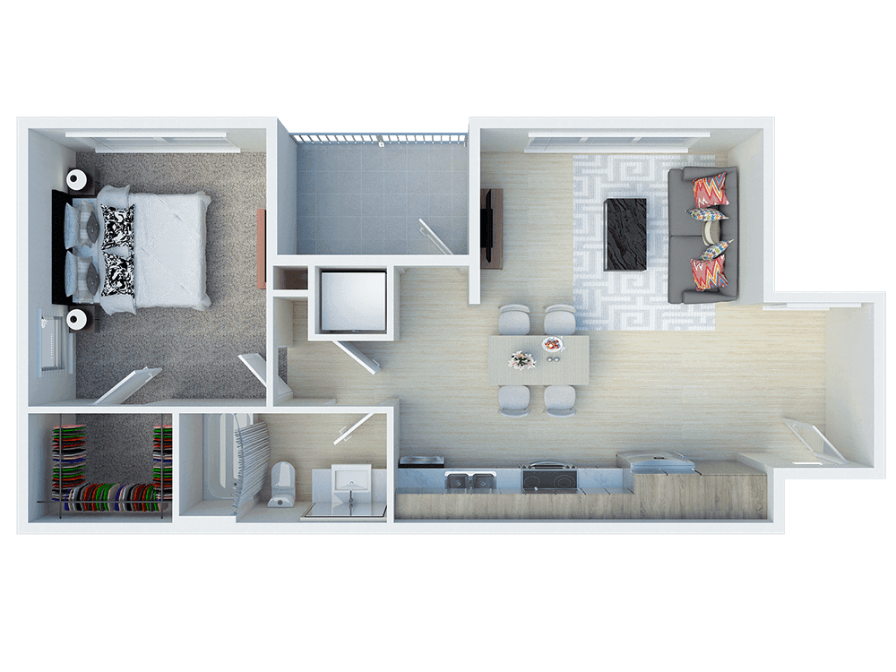 1Bed, 1Bath F 225 floor plan
