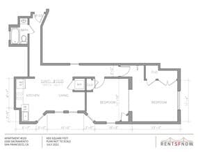2 Bed 1 Bath 103 floor plan