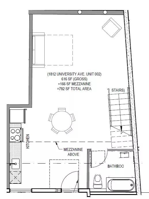 1 Bed • 1 Bath 2 floor plan