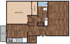 1 Bed • 1 Bath 112 floor plan