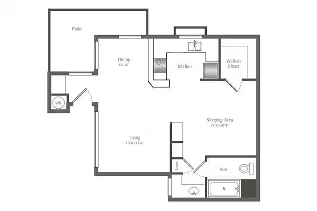 Studio - Traditional N102 floor plan