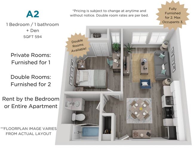 A2 Double Standard floor plan
