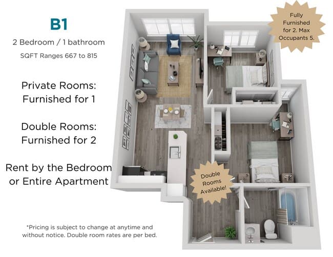 B1 Private Back floor plan