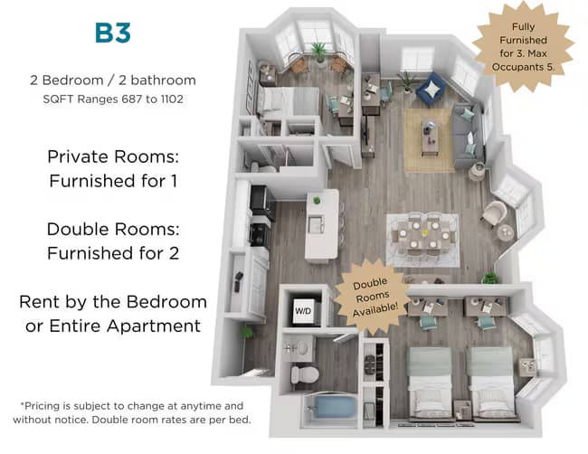 B3 Private Standard floor plan
