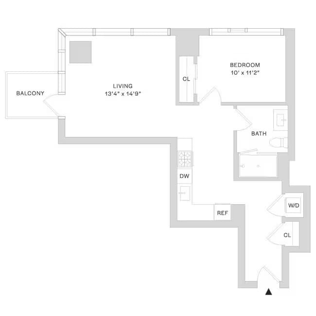 1 Bed • 1 Bath 07F floor plan