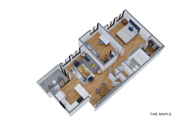 2 Beds • 1 Bath 226 floor plan
