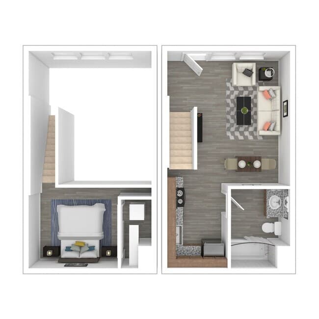 One Bedroom Loft 1301 floor plan
