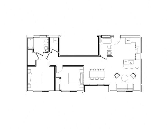 2 Beds • 2 Bath 212 floor plan