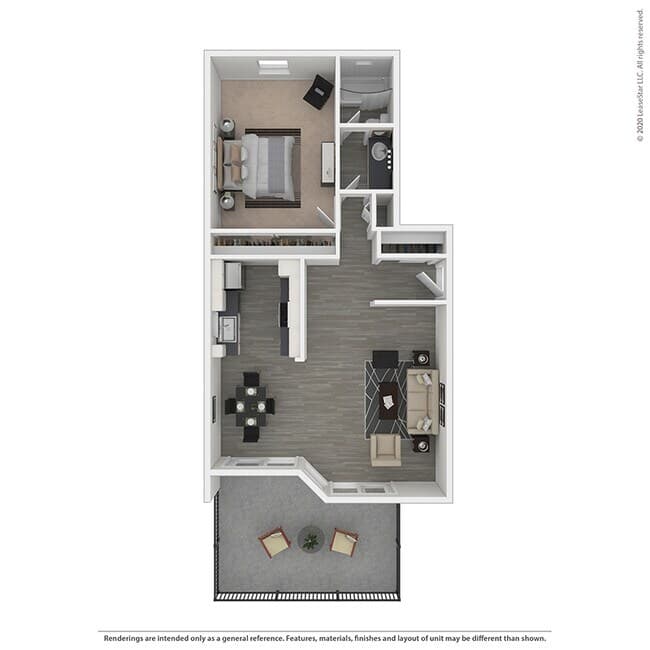 1 Bed • 1 Bath 0105E floor plan