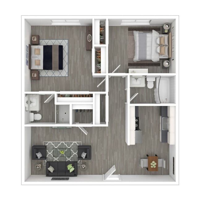 2 Bedroom 2 Bath 211 floor plan