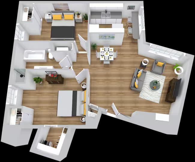 B1B 2x1 29 floor plan