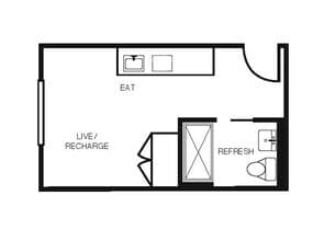 Studio K & L 102 floor plan