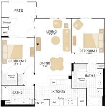 The Pines- Two Bedroom, Two Bath 3120 floor plan