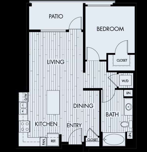 1 Bed • 1 Bath B-149 floor plan