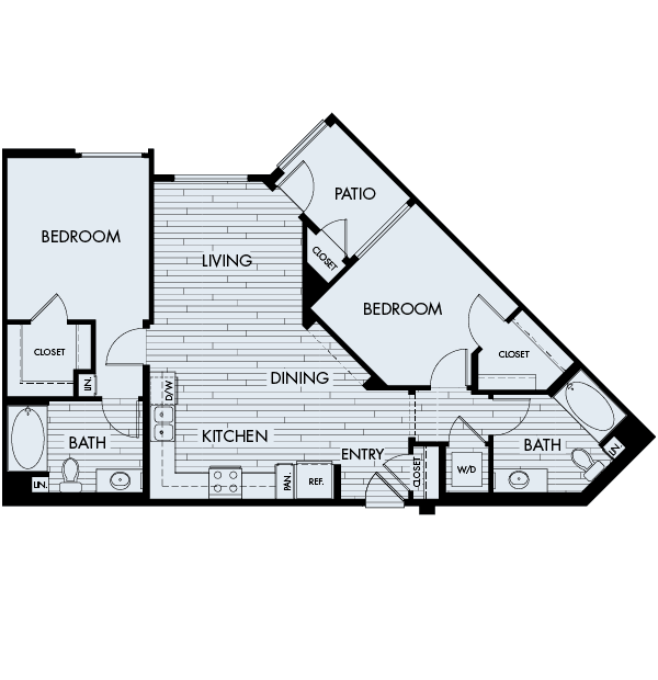 2 Beds • 2 Bath A-338 floor plan