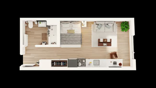 Studio • 1 Bath 126 floor plan