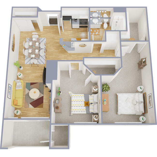2 Beds • 2 Bath B-206 floor plan