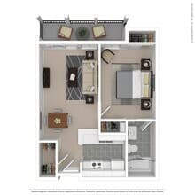 Medium 1 Bed 1 Bath 205 floor plan