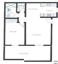 1 Bed, 1 Bath Model floor plan
