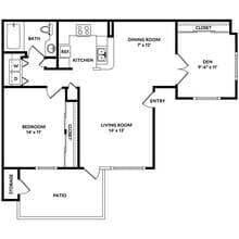 Plan 1E 141 floor plan