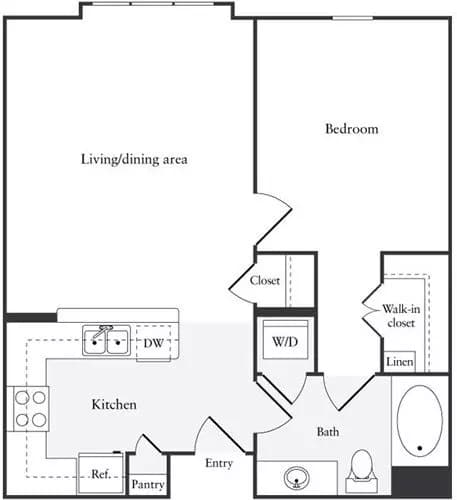 1 Bedroom A 01-2105 floor plan