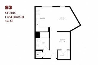 Orlo Studio S3 405 floor plan