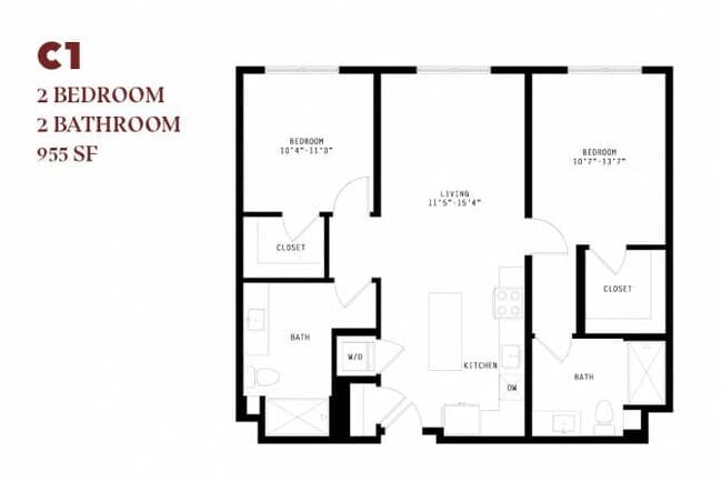Orlo Two Bedroom C1 372 floor plan