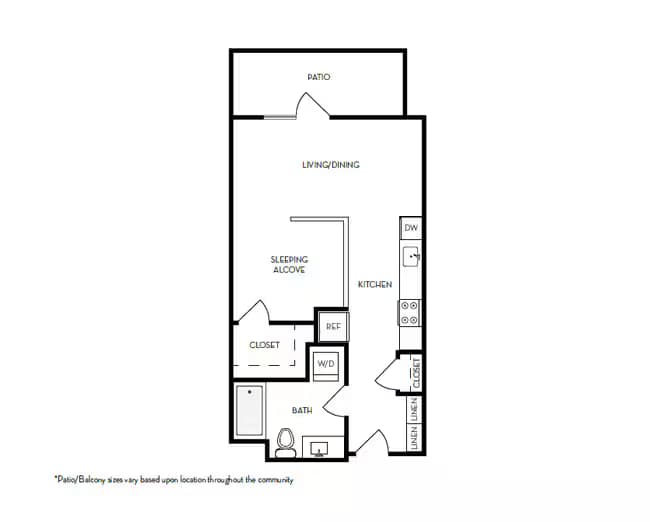 0 Bed, 1 Bath B 0311 floor plan