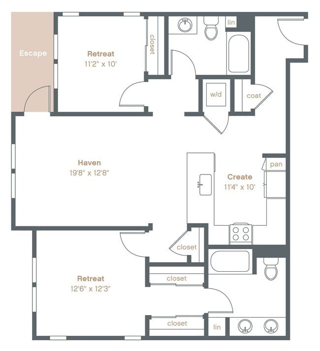 2 Beds • 2 Bath C-237 floor plan