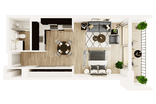 Studio • 1 Bath 415 floor plan