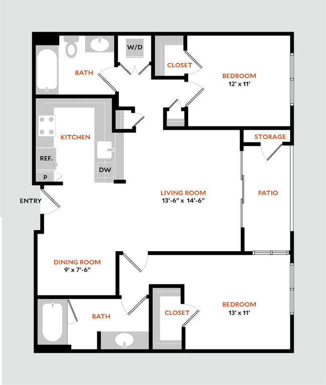 Plan 2B 2221 floor plan